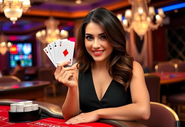 Permainan Baccarat dengan kartu pemain dan banker